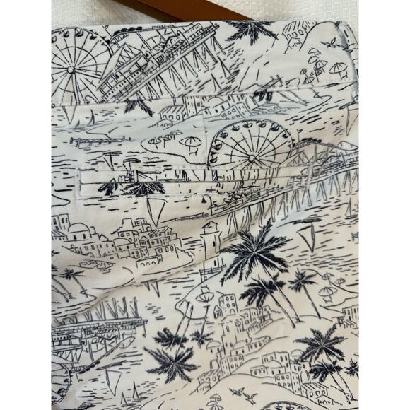 Old Navy Pixie Chinos Women’s Size 4 Scenic Pattern White And‎ Blue Cotton Blend - Picture 5 of 10